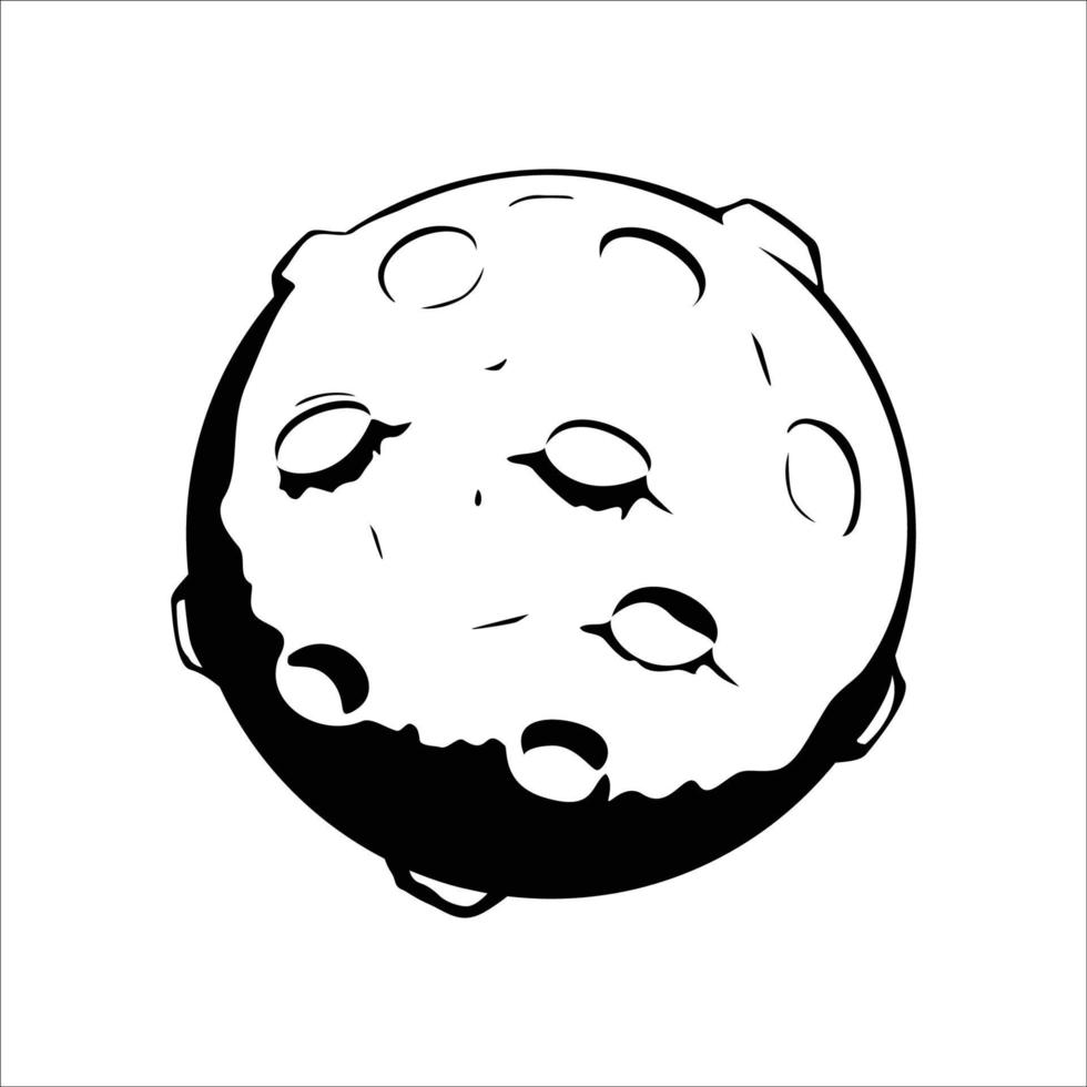 moon silhouette. galaxy object sign and symbol. vector