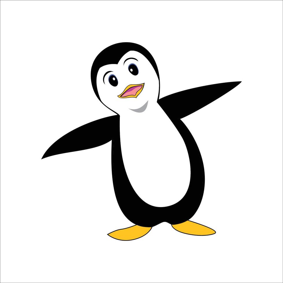 penguin cartoon. funny animal vector illustration.