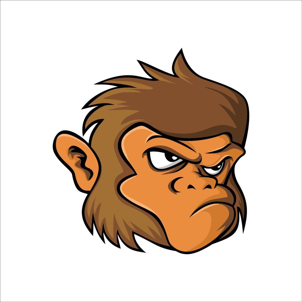 monkey head logo template. wild animal sign and symbol. ape character vector illustration for your business.