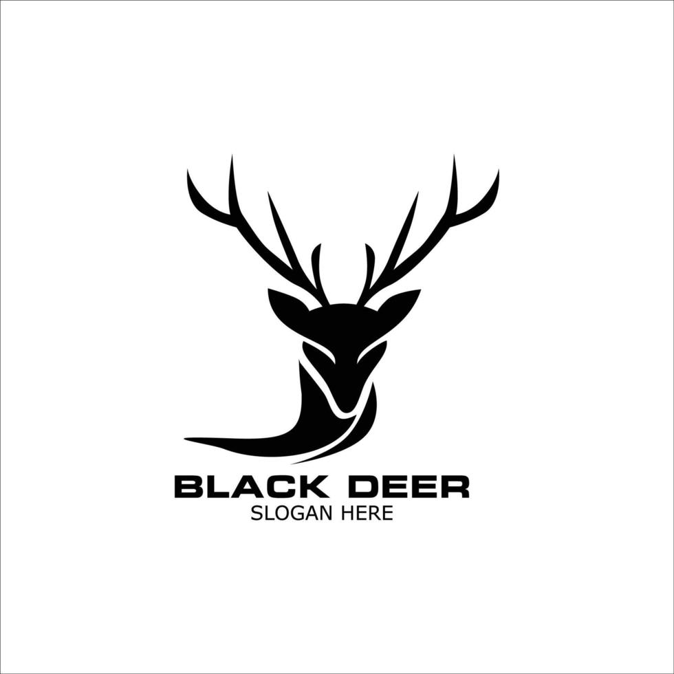 deer head silhouette. wild animal logo for your business. antlers sign and symbol. vector