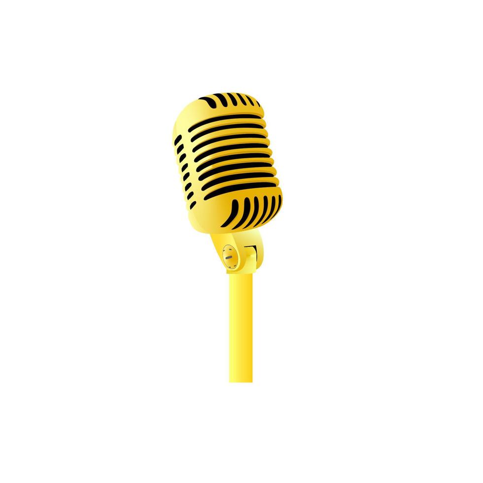 retro microphone vector illustration. classic mic sign and symbol.
