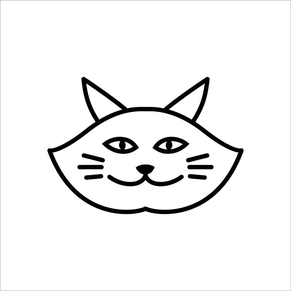 line cat head logo template. pussy sign and symbol. vector illustration