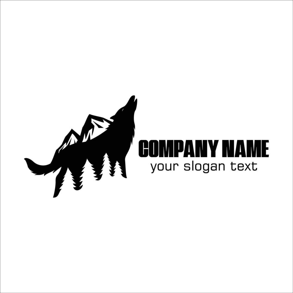 wolf logo template. wild animal sign and symbol. predator vector illustration.