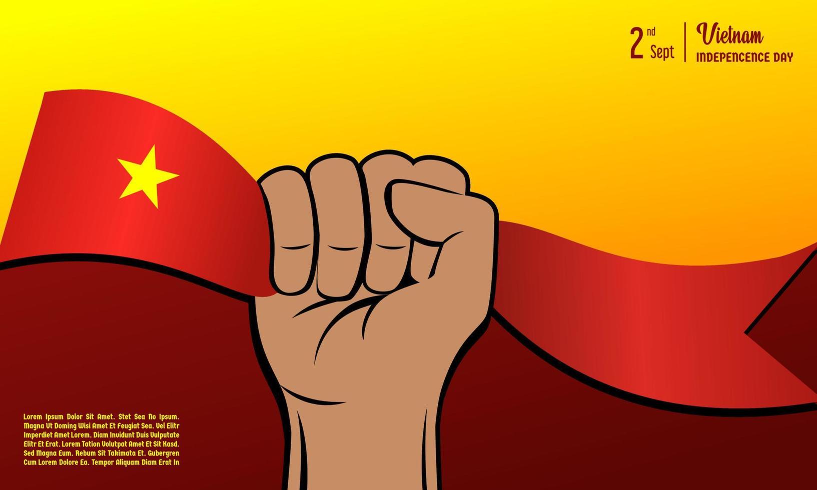 ilustración de vector de día de la independencia de vietnam, fondo de tarjeta de felicitación