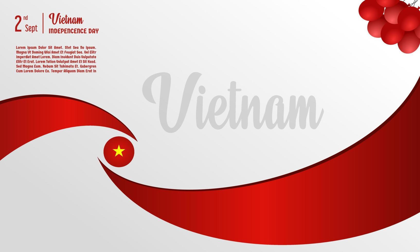 Vietnam Independence Day Vector Illustration, greeting card background