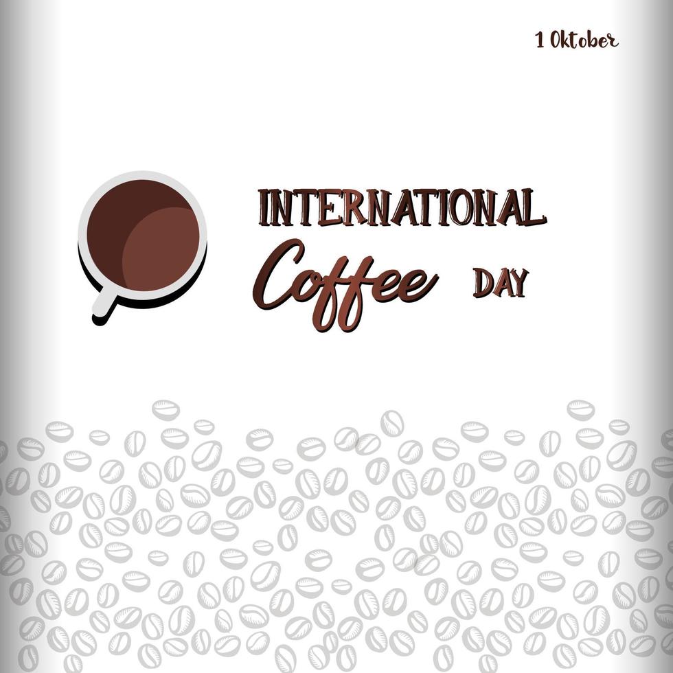 International Coffee Day, Suitable for greeting card, poster and banner background. vector