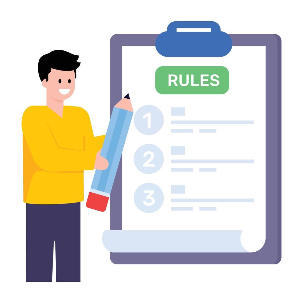 A rules document flat illustration vector