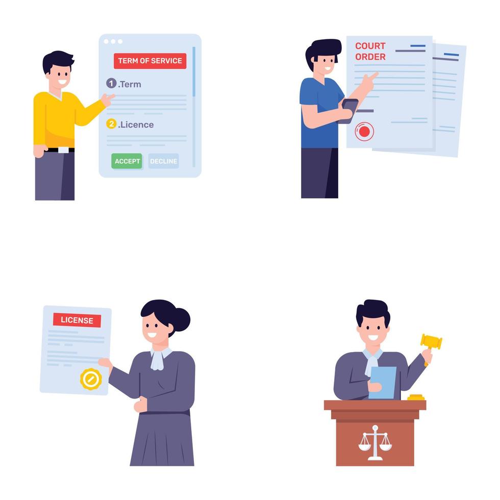 Flat Illustrations of Court Notices vector