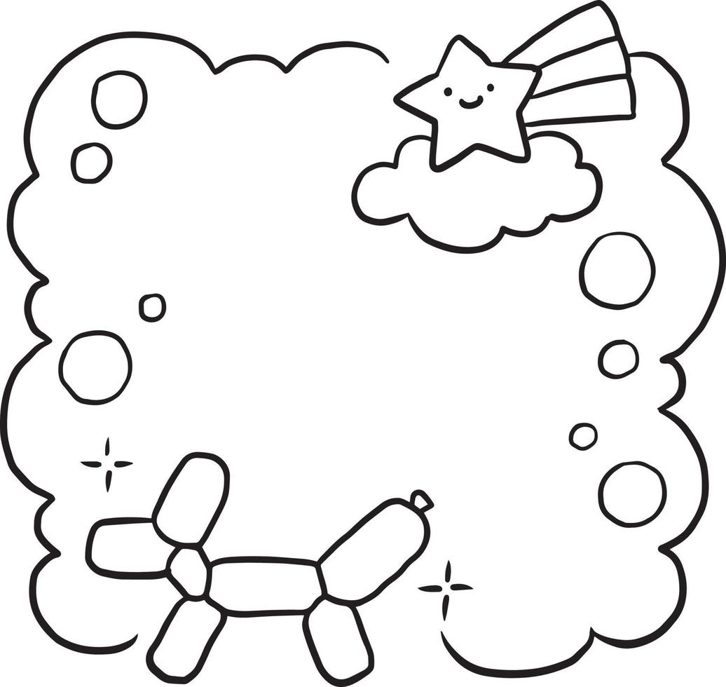 frame cartoon cute kawaii doodle coloring page drawing illustration clip art manga anime vector