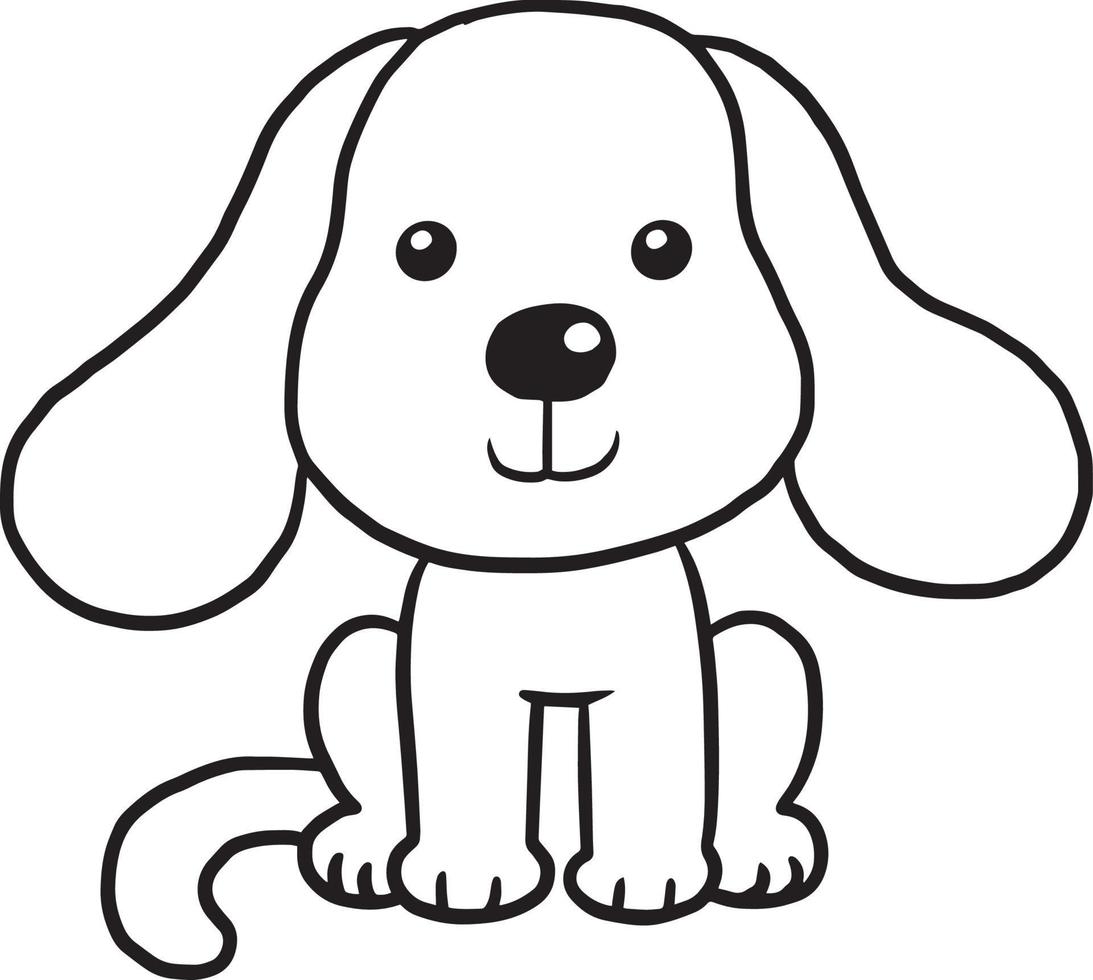 perro garabato dibujos animados kawaii anime lindo página para colorear  10504539 Vector en Vecteezy