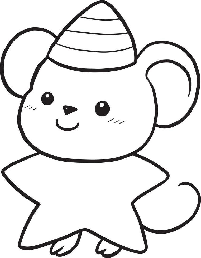 rat cartoon doodle kawaii anime cute coloring page 10504541 Vector Art