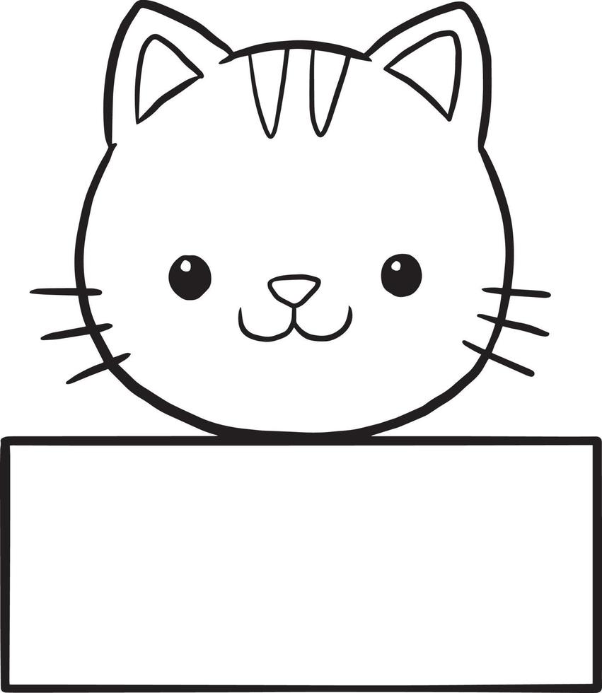 cat animal cartoon doodle kawaii anime coloring page cute illustration clip art character vector