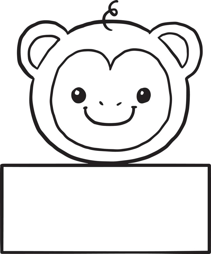 monkey animal cartoon doodle kawaii anime coloring page cute illustration clip art character vector