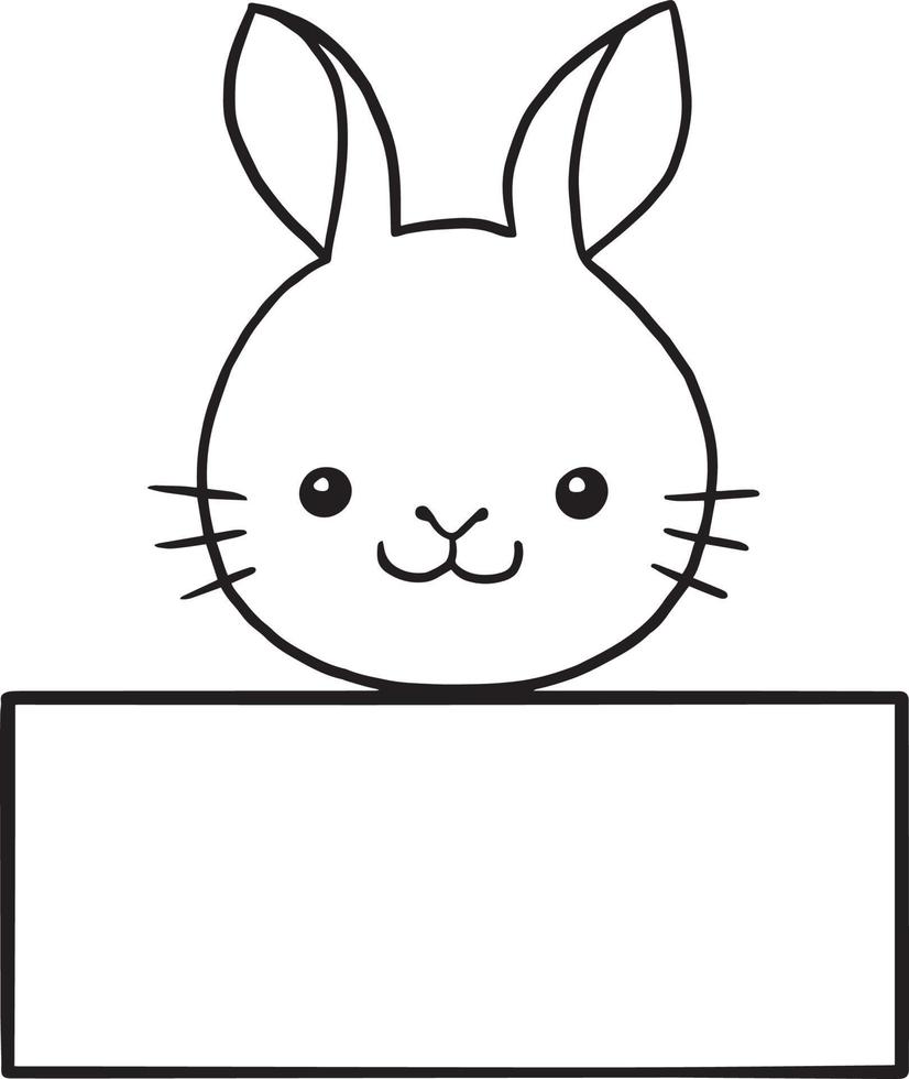 rabbit animal cartoon doodle kawaii anime coloring page cute illustration clip art character vector