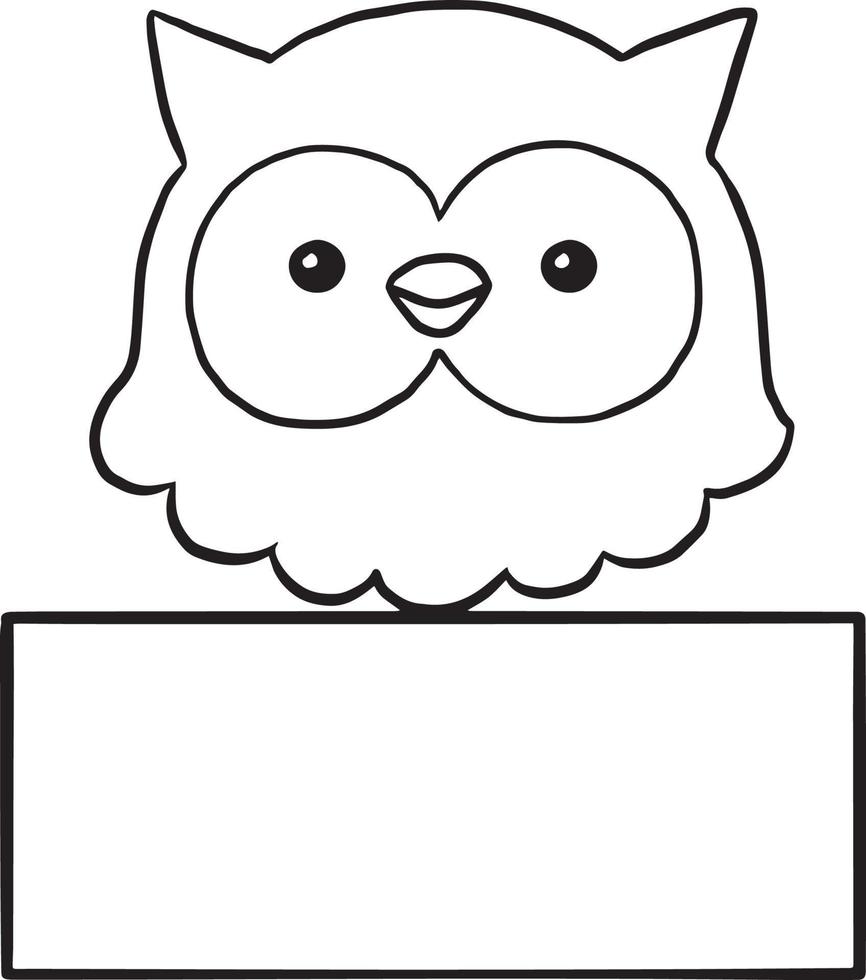 owl animal cartoon doodle kawaii anime coloring page cute illustration clip art character vector