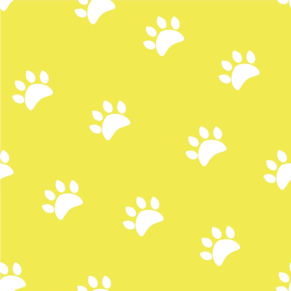 Vector seamless pattern composed with sketches of dog paw prints