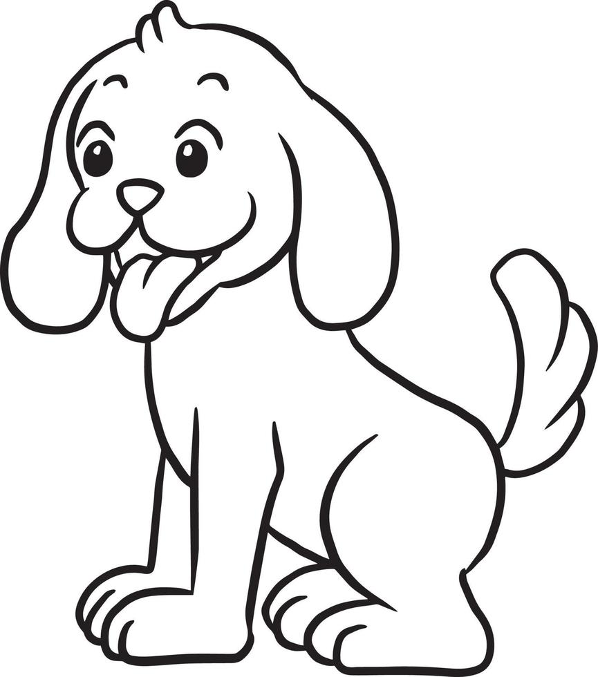 dog animal cartoon doodle kawaii anime coloring page cute illustration clip art character vector