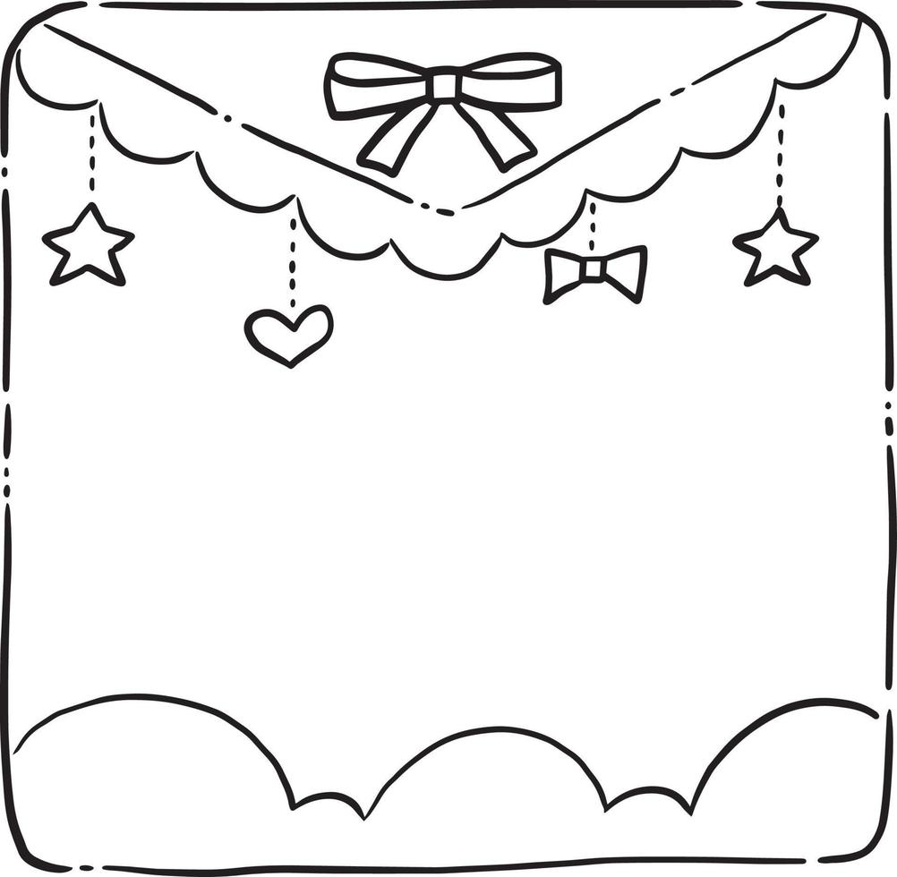 frame cartoon cute kawaii doodle coloring page drawing illustration clip art manga anime vector