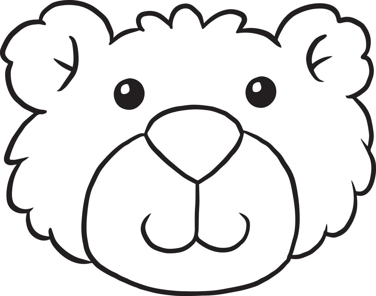 oso animal dibujos animados garabato kawaii anime para colorear página cuco ilustración imágenes prediseñadas carácteres vector