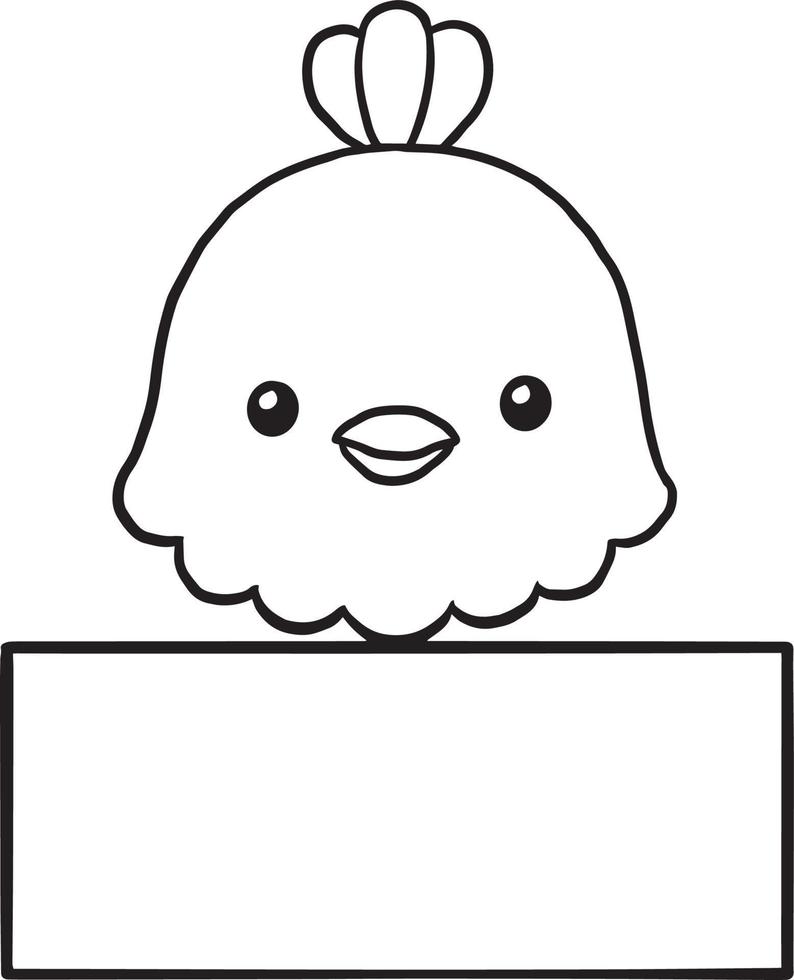 chicken animal cartoon doodle kawaii anime coloring page cute illustration clip art character vector