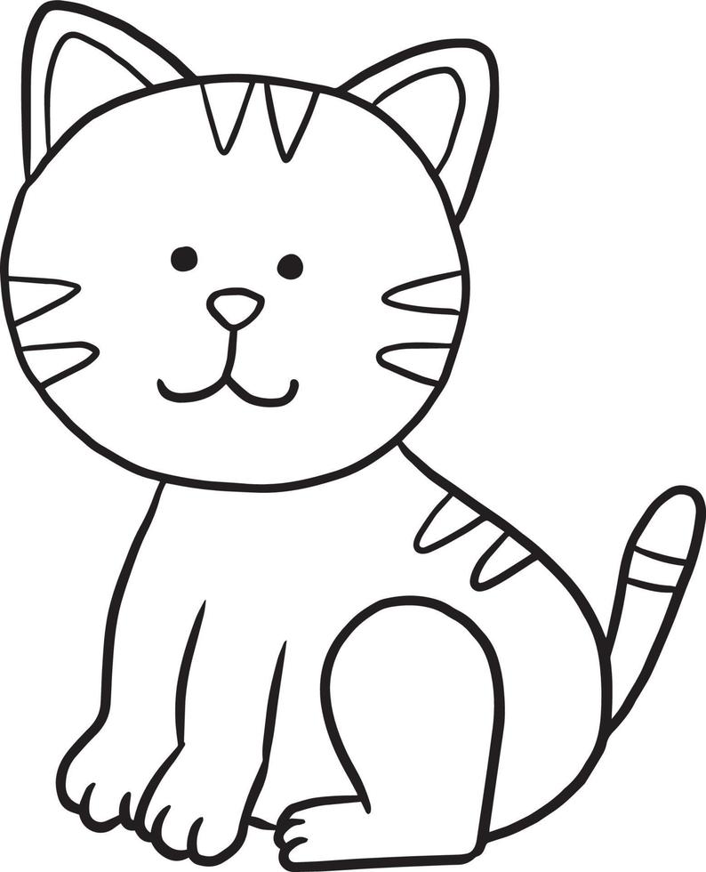 cat animal cartoon doodle kawaii anime coloring page cute illustration clip art character vector