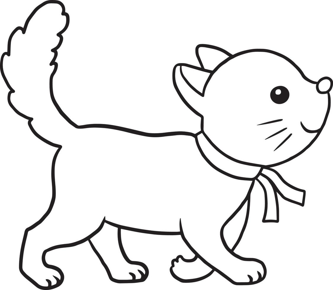 cat doodle cartoon kawaii anime cute coloring page vector