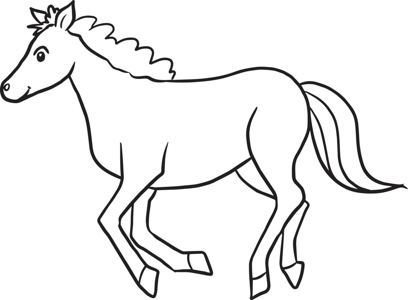 horse animal cartoon doodle kawaii anime coloring page cute illustration clip art character vector