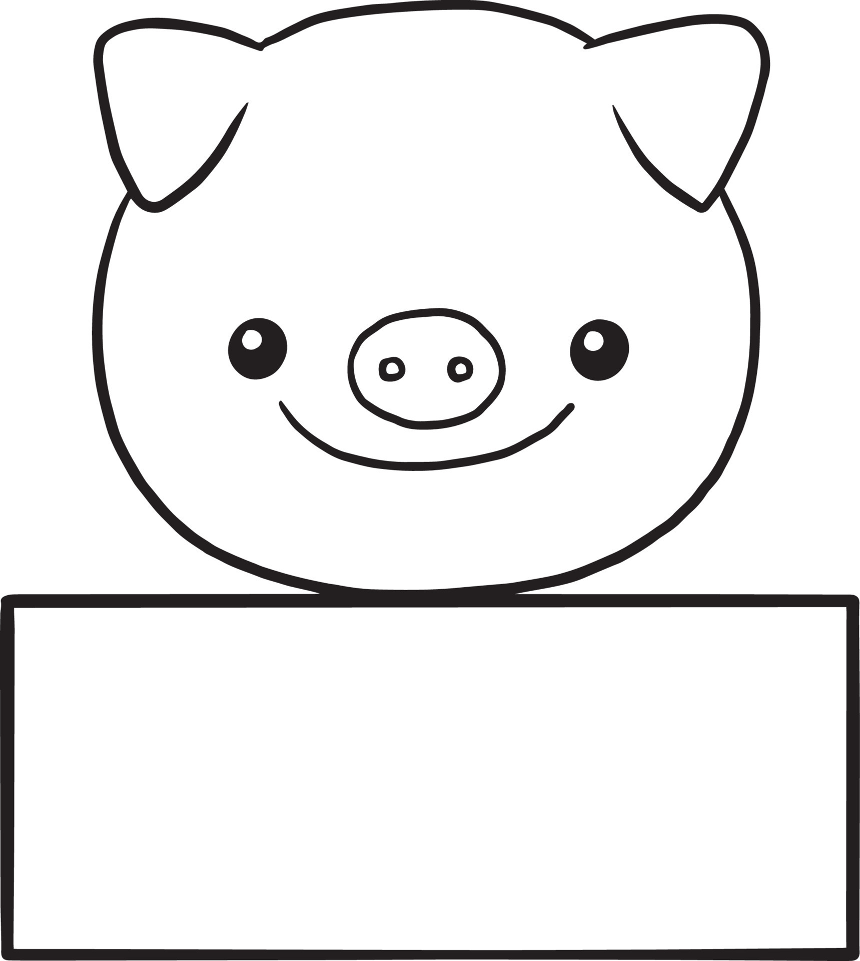 pig animal cartoon doodle kawaii anime coloring page cute illustration