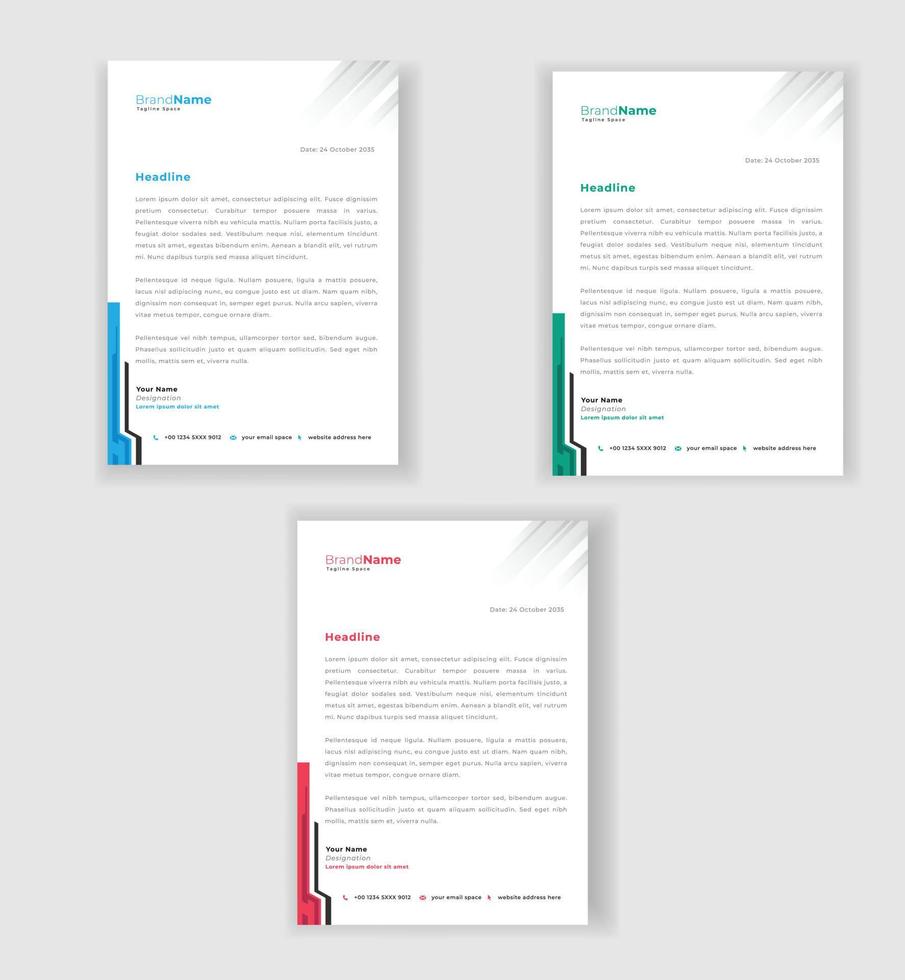 corporate modern letterhead design template. creative modern letter head design template for your project. vector
