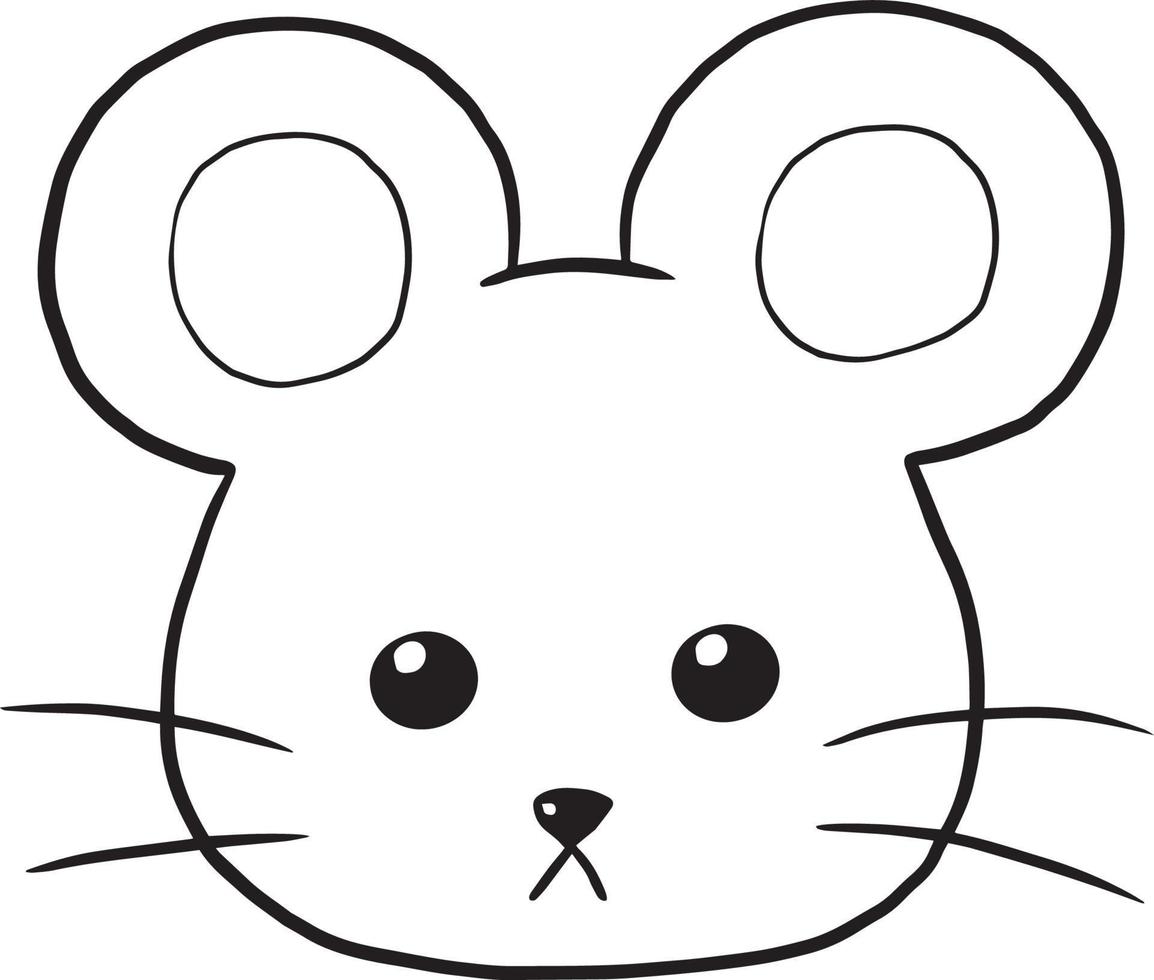 rat doodle cartoon kawaii anime cute coloring page vector