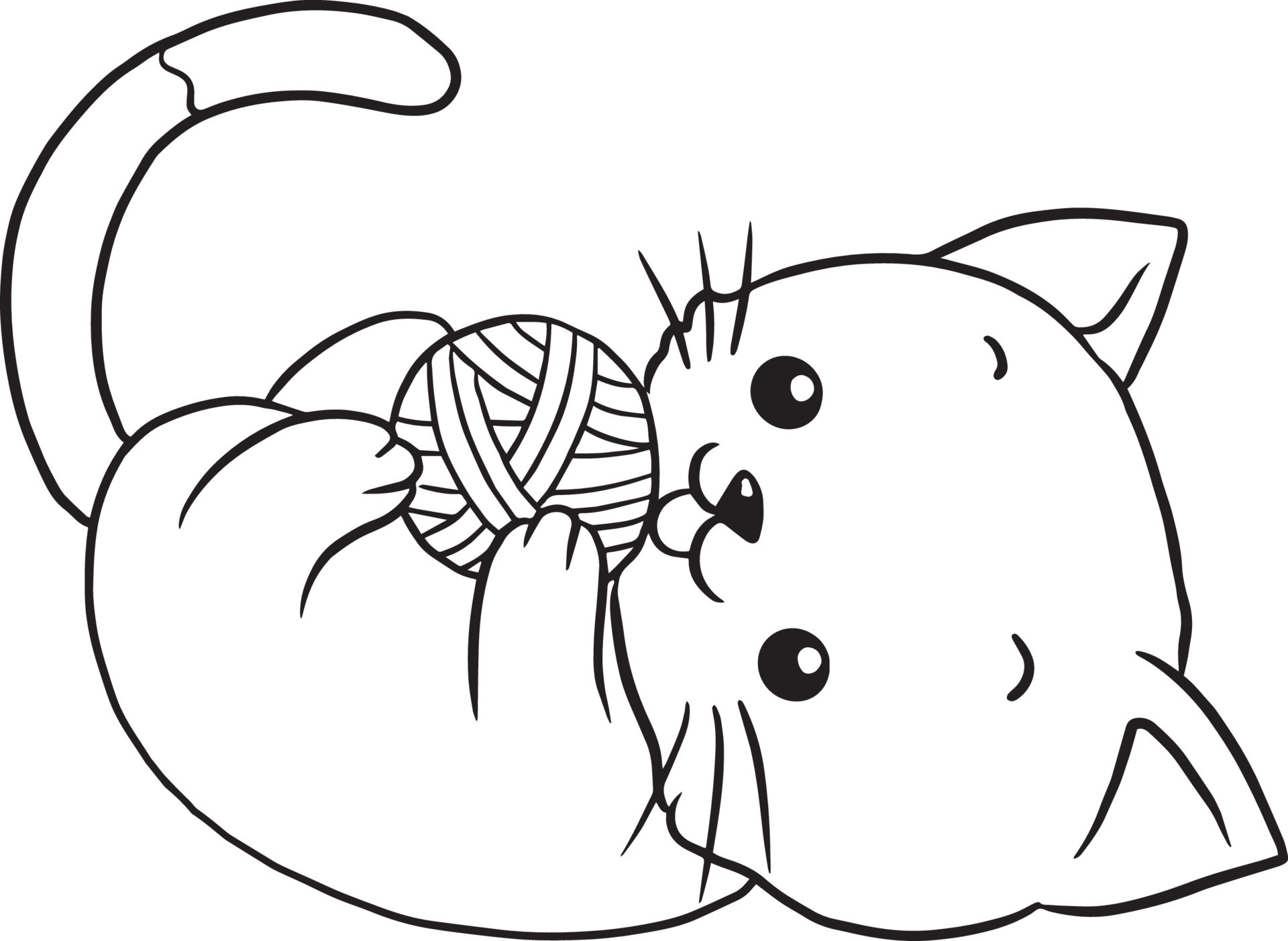 Cute Anime Kitten Cat Coloring Pages Stock Vector Royalty Free 1942659178   Shutterstock