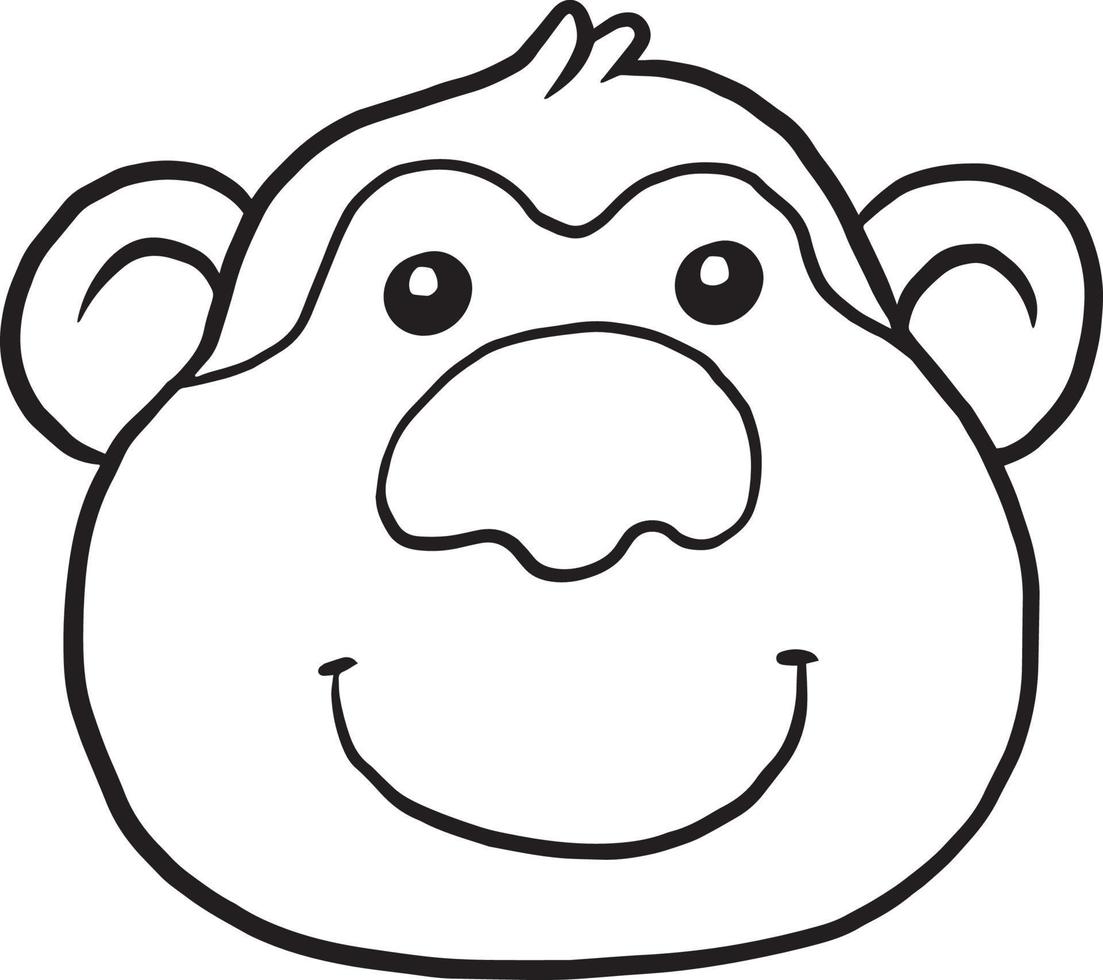 monkey animal cartoon doodle kawaii anime coloring page cute illustration clip art character vector