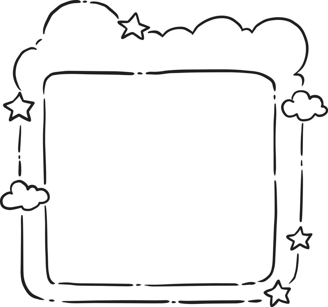 frame cartoon cute kawaii doodle coloring page drawing illustration clip art manga anime vector