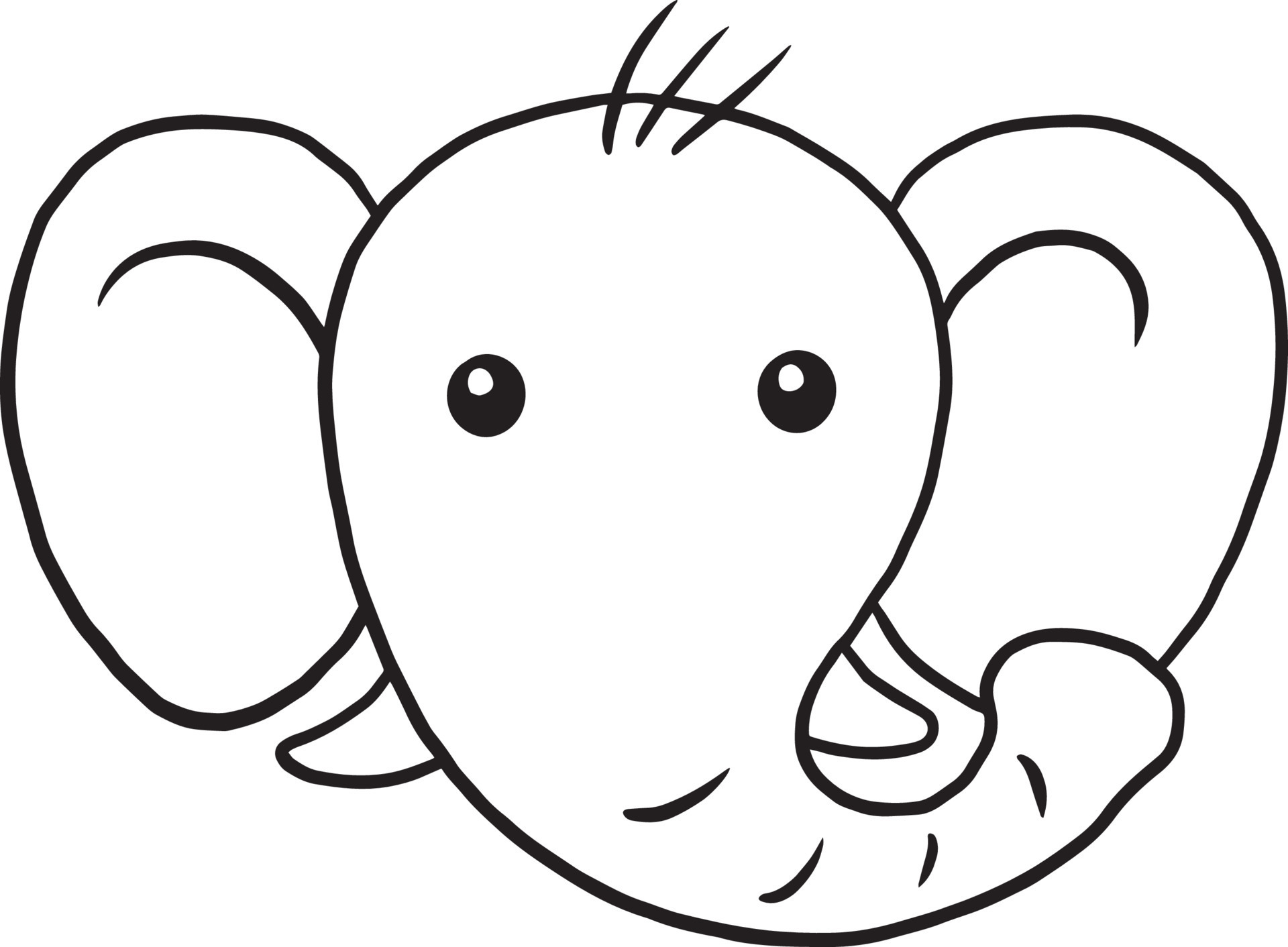 elephant animal cartoon doodle kawaii anime coloring page cute illustration clip  art character 10504753 Vector Art at Vecteezy