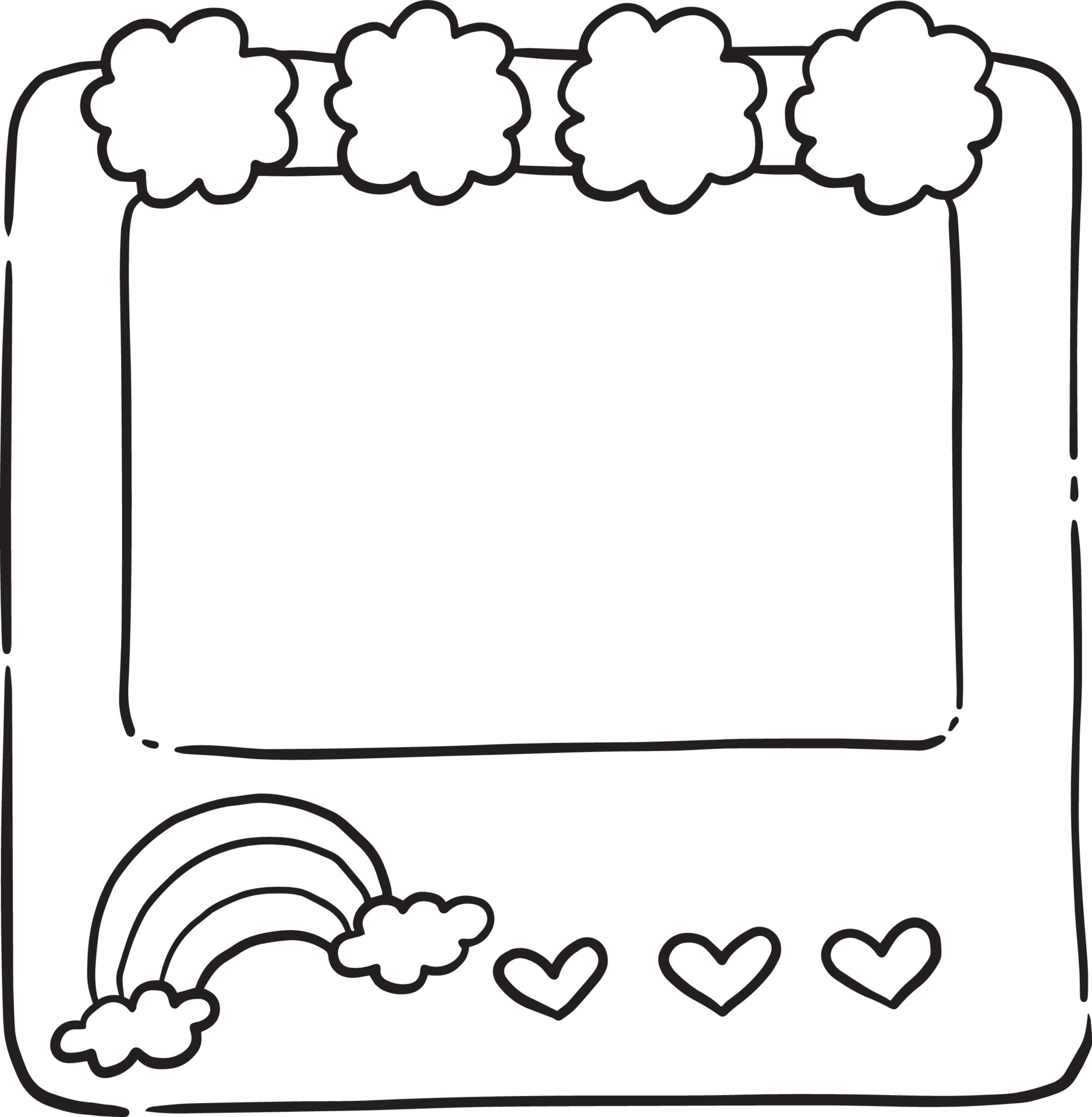frame cartoon cute kawaii doodle - Frame Cartoon Cute Kawaii Doodle Coloring Page Drawing Illustration Clip Art Manga Anime Free Vector
