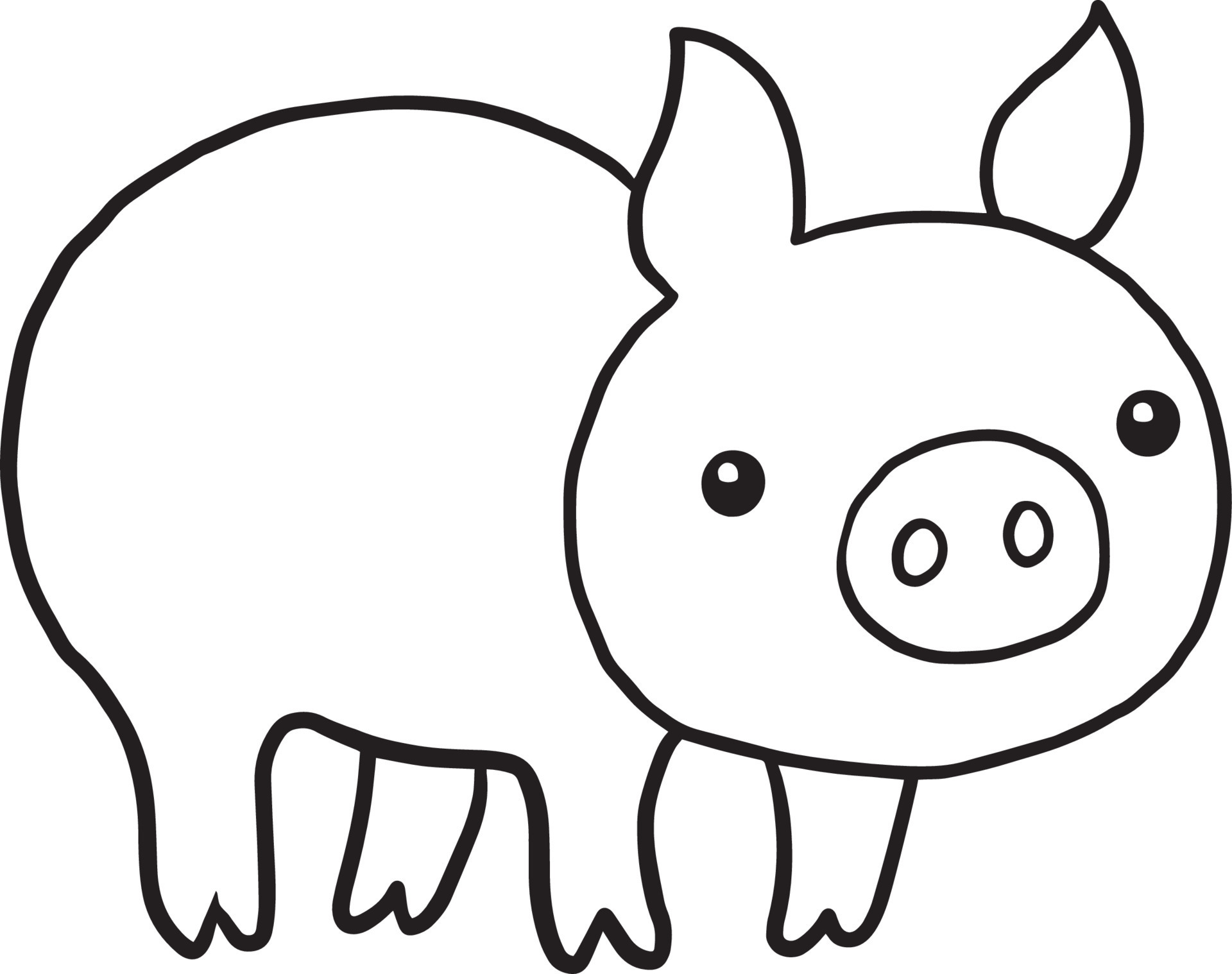 pig doodle cartoon kawaii anime - Pig Doodle Cartoon Kawaii Anime Cute Coloring Page Free Vector 