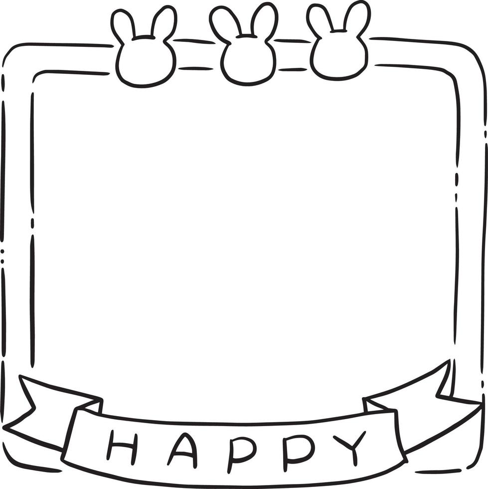 frame cartoon cute kawaii doodle coloring page drawing illustration clip art manga anime vector