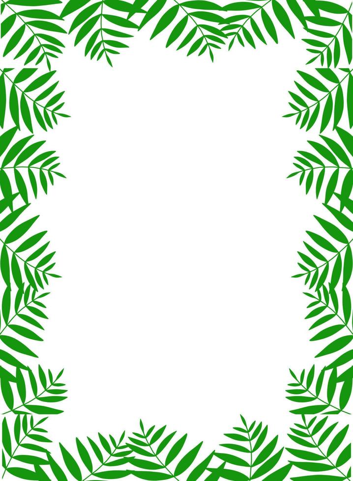 leaves border design. Tropical greeting card. vector