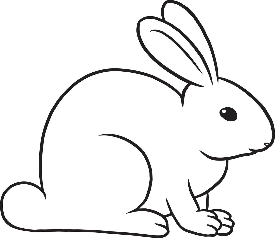 rabbit animal cartoon doodle kawaii anime coloring page cute illustration clip art character vector