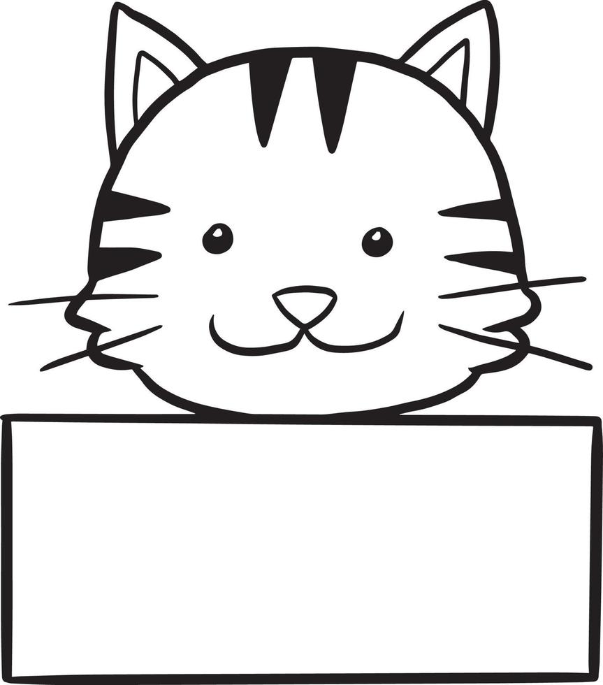 cat animal cartoon doodle kawaii anime coloring page cute illustration clip art character vector