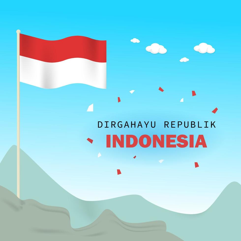 feliz dia de la independencia de idonesia vector