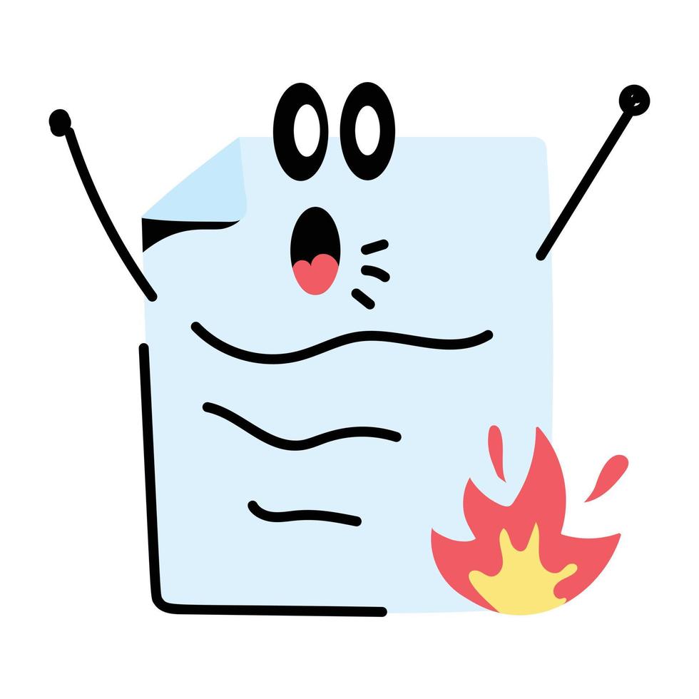 A flat sticker of file burn vector