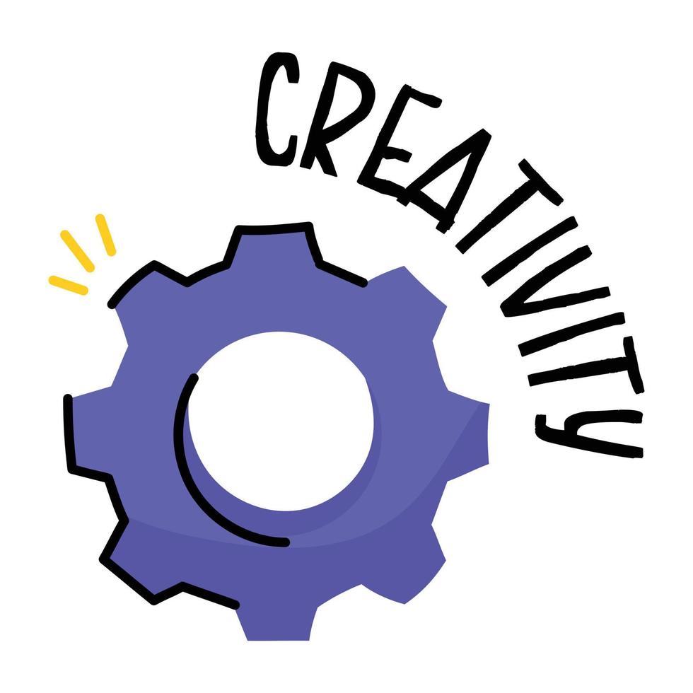 Flat editable icon of a gear vector