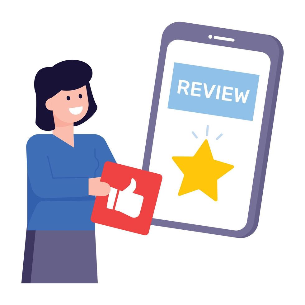 A trendy flat illustration of customer reviews vector