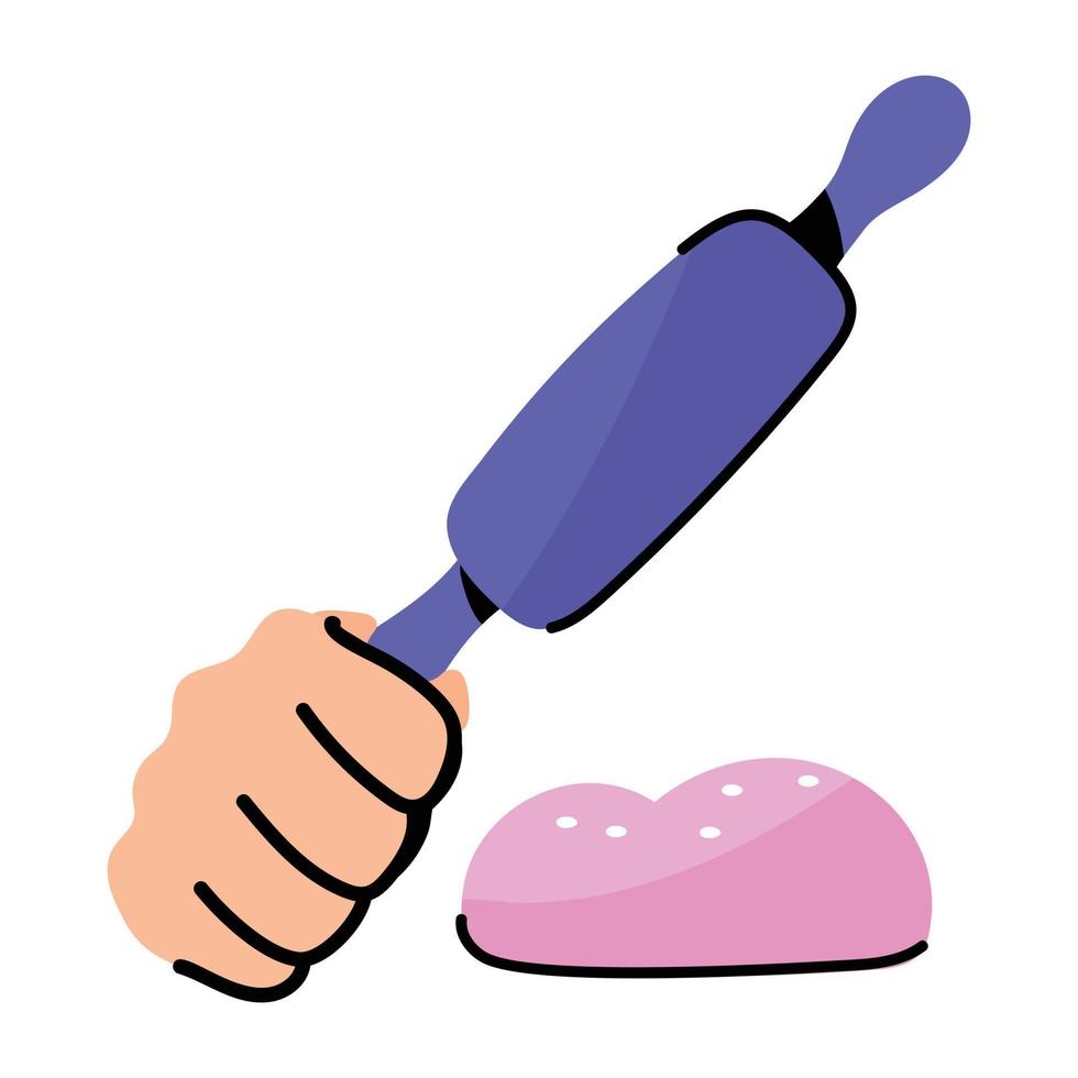 A well-designed sticker of kneading vector