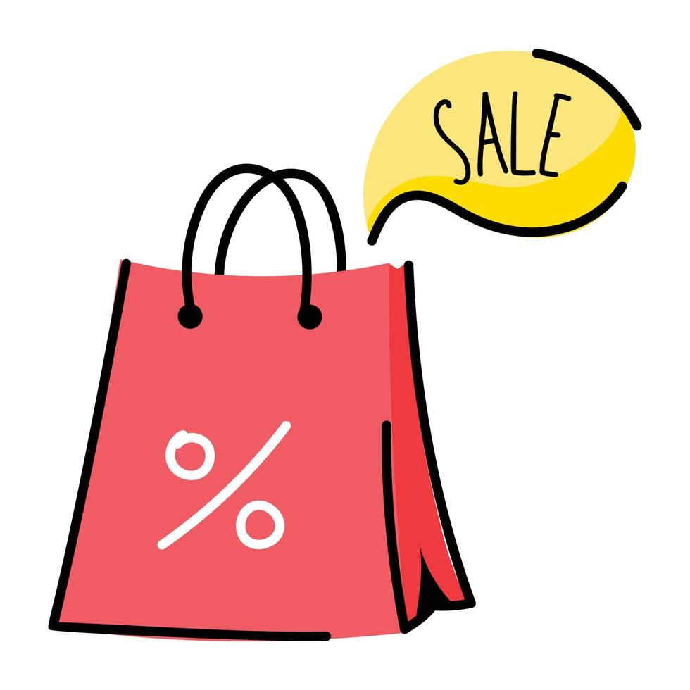 Check out flat sticker of shopping sale vector