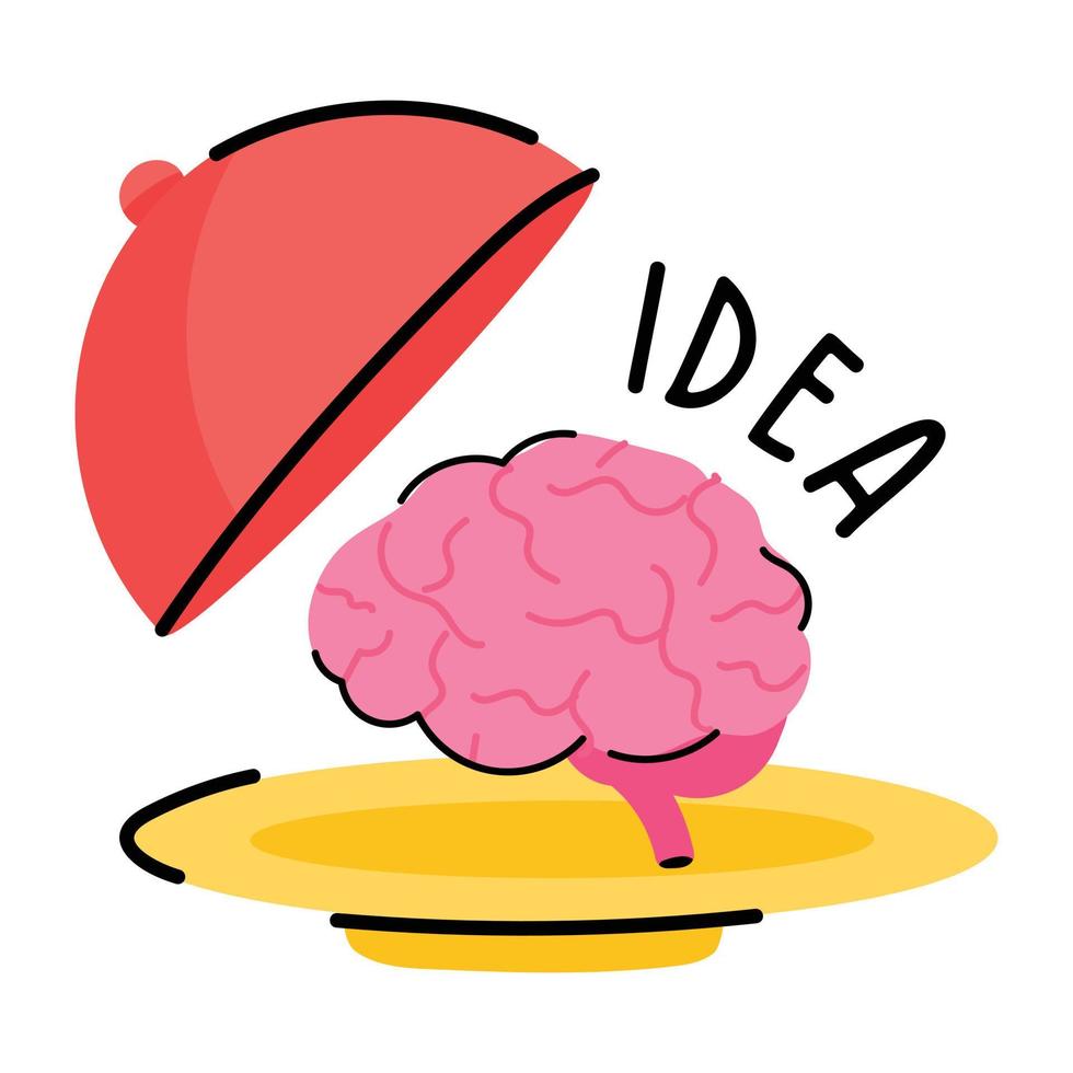 Get a glimpse of brain idea animated sticker vector