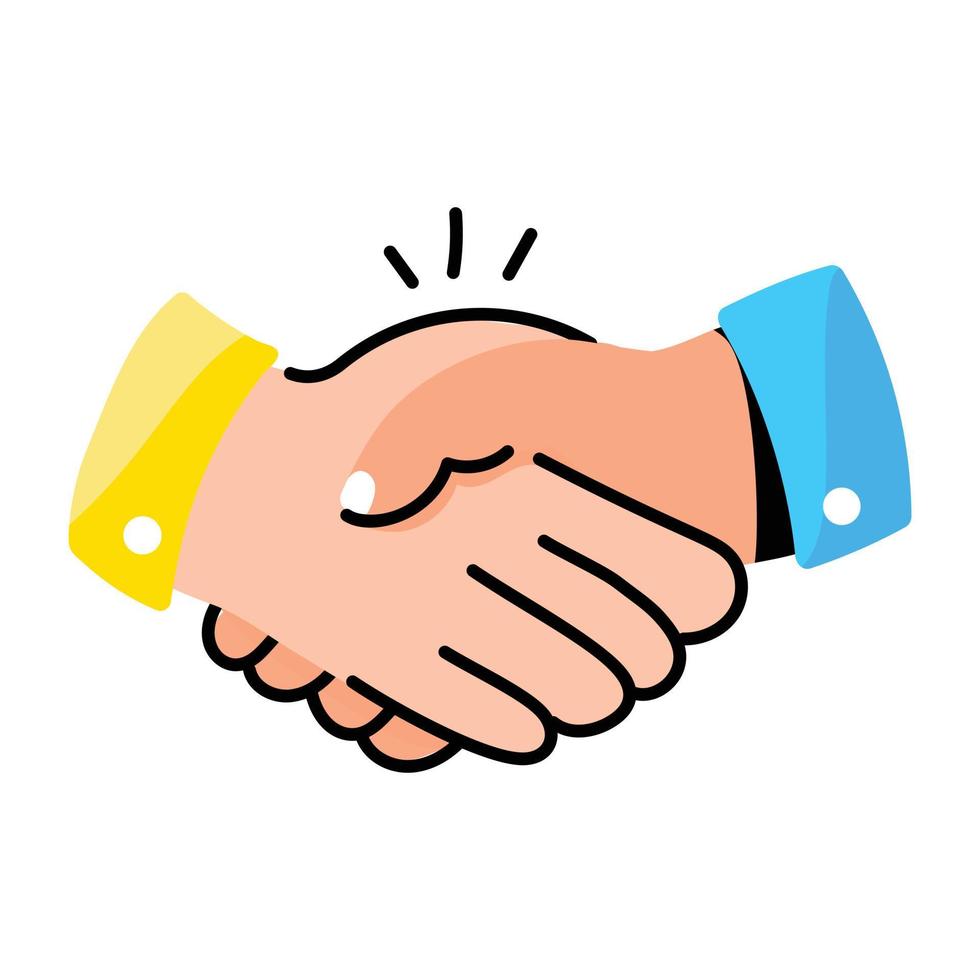 A customizable doodle sticker of handshake vector