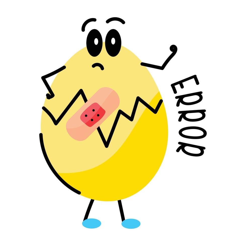 Cute sticker design of error fixed vector