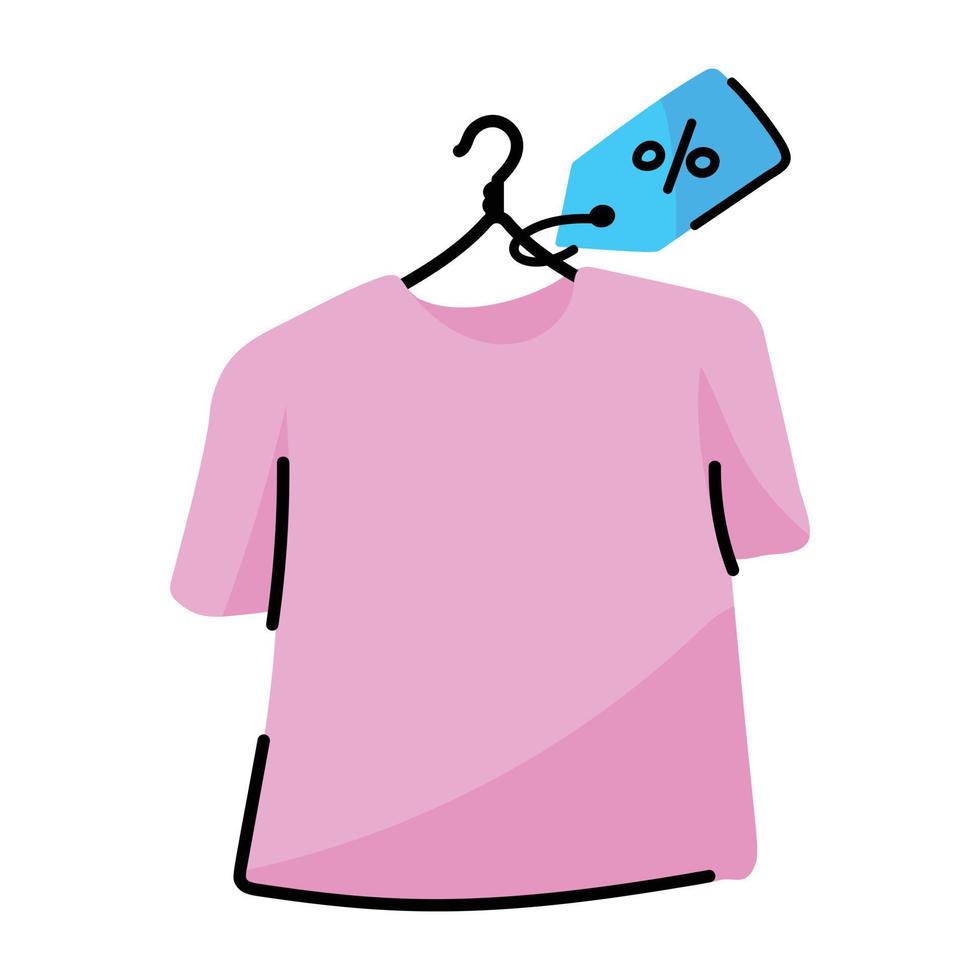 Flat sticker icon of clothes sale vector